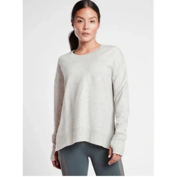 Athleta Balance Gray Multi Nep Pullover Sweater - Picture 1 of 6